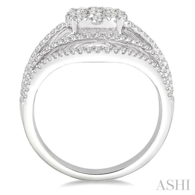 1 1/4 Ctw Diamond Lovebright Ring in 14K White Gold