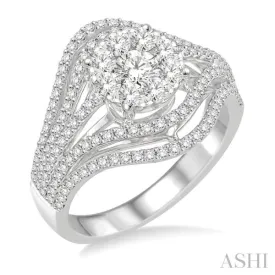 1 1/4 Ctw Diamond Lovebright Ring in 14K White Gold