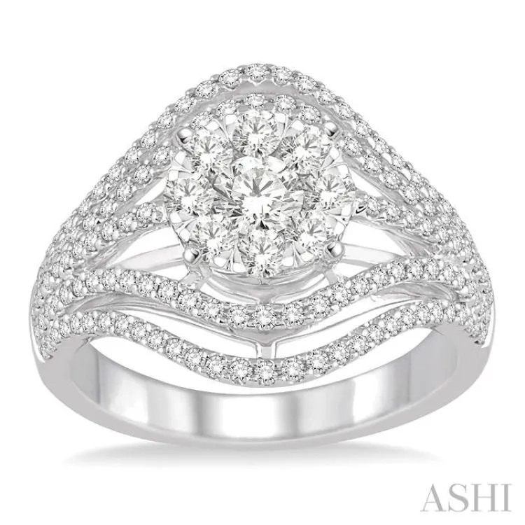 1 1/4 Ctw Diamond Lovebright Ring in 14K White Gold