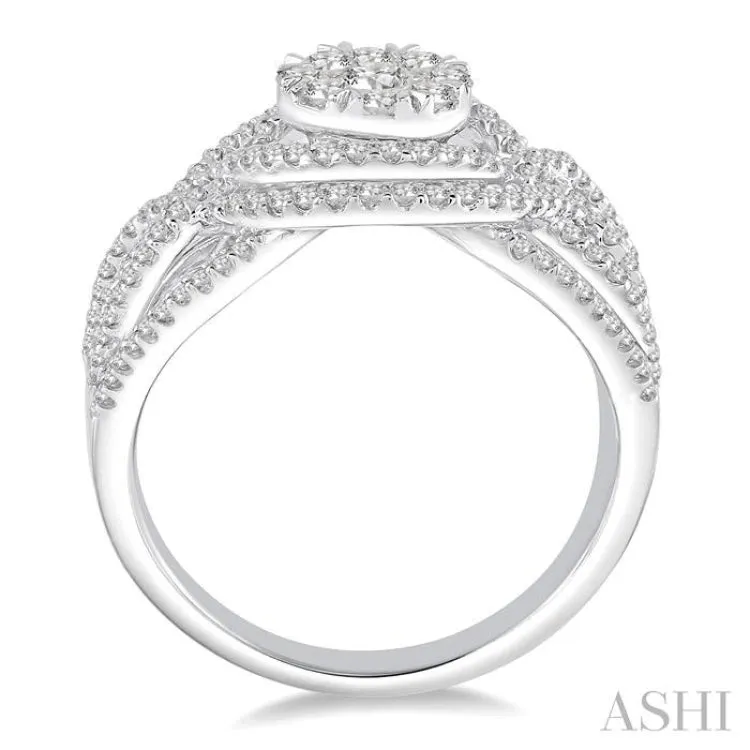 1 1/6 Ctw Diamond Lovebright Ring in 14K White Gold