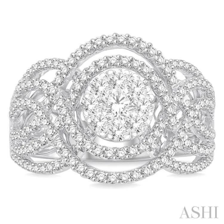 1 1/6 Ctw Diamond Lovebright Ring in 14K White Gold