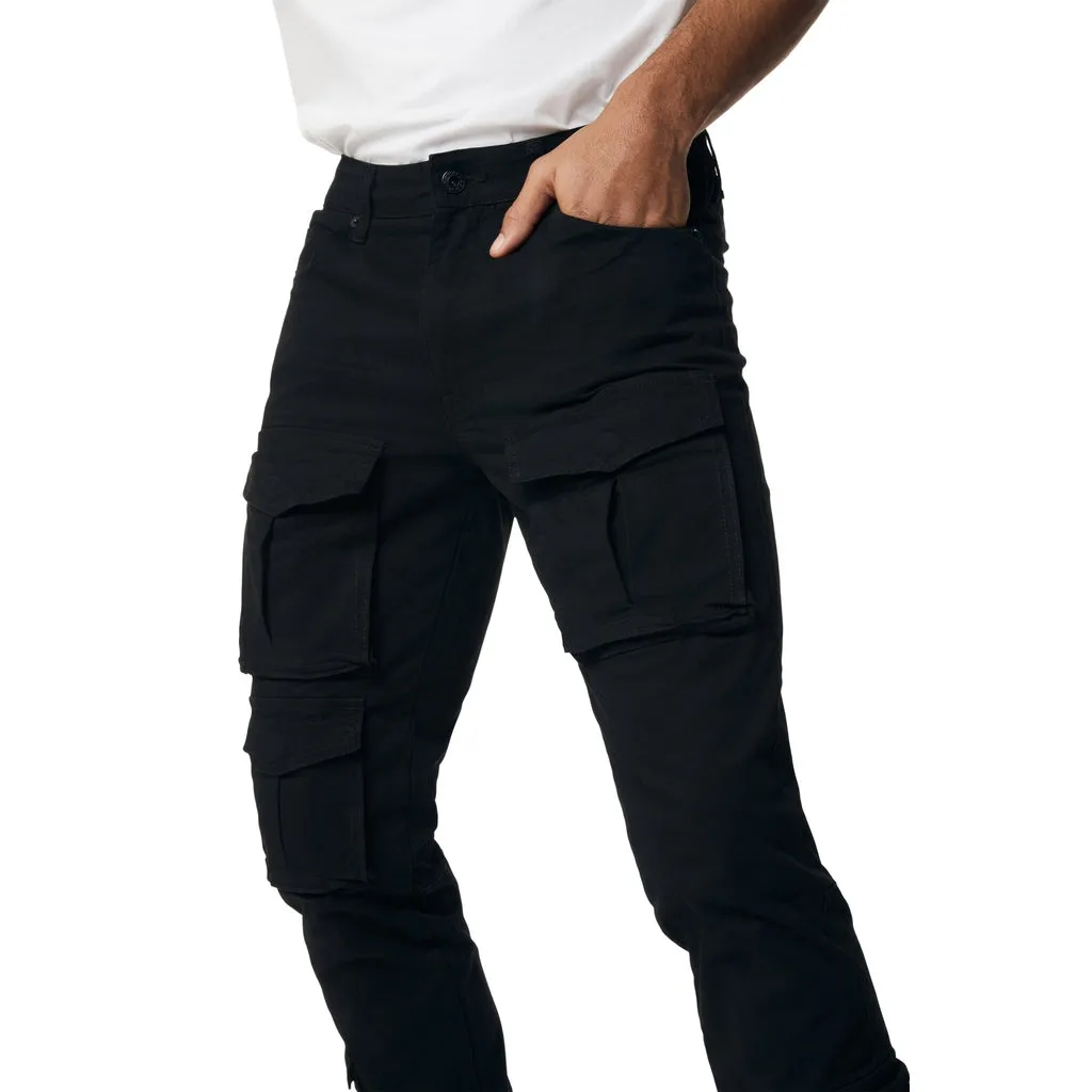 10 Pocket Slim Twill Pants - Black