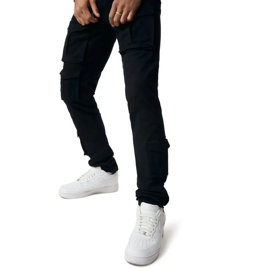 10 Pocket Slim Twill Pants - Black