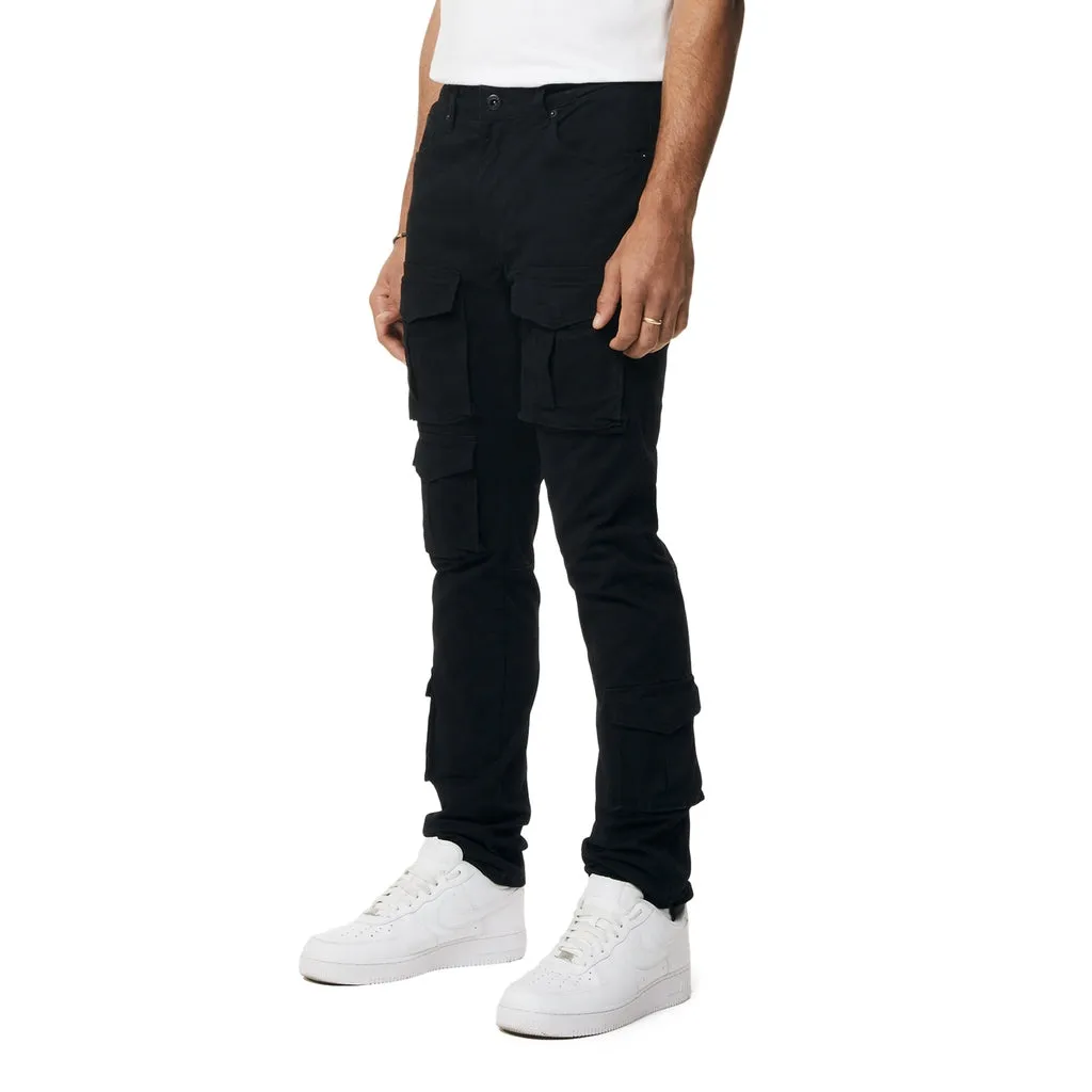 10 Pocket Slim Twill Pants - Black