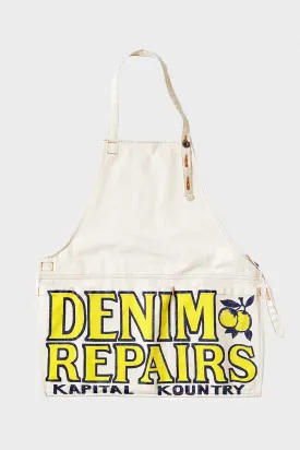 14oz White Denim AD Apron (DENIM REPAIRS) - Natural