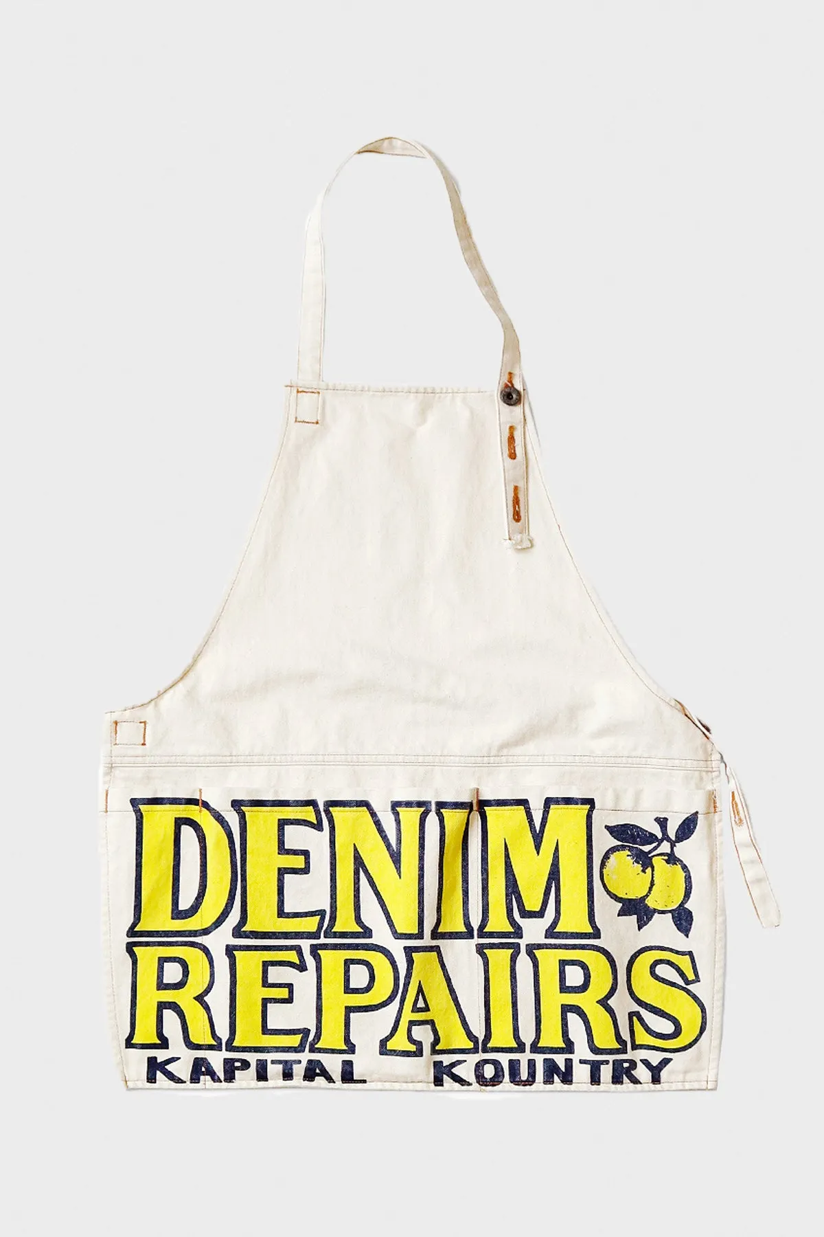 14oz White Denim AD Apron (DENIM REPAIRS) - Natural