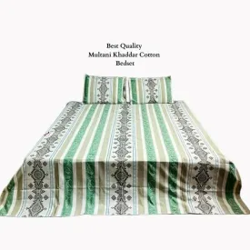 3 Pcs Cotton Printed Double Bedsheet