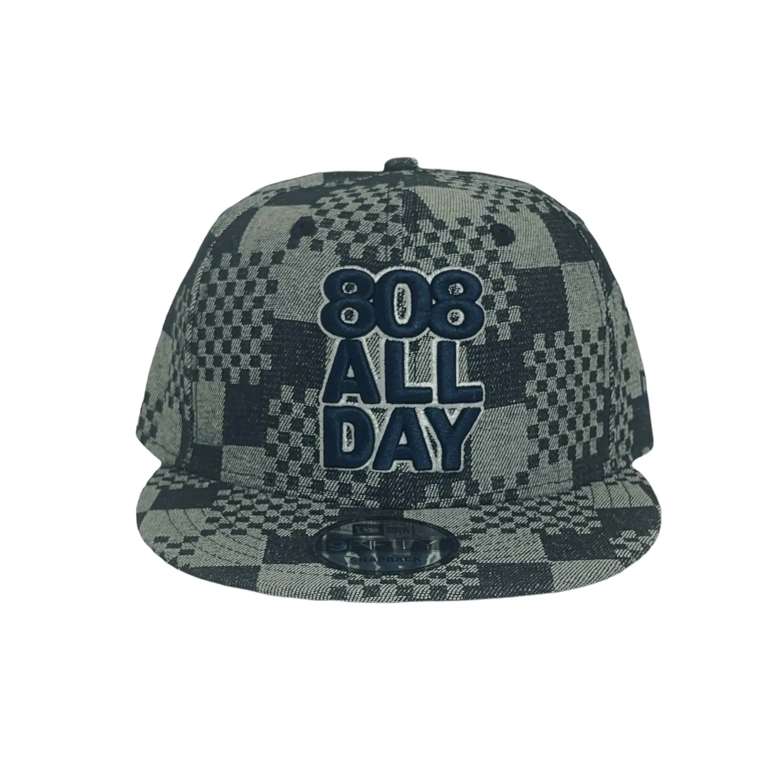 808ALLDAY  New Era 9Fifty Black Denim Checkered 808 Stack Snapback