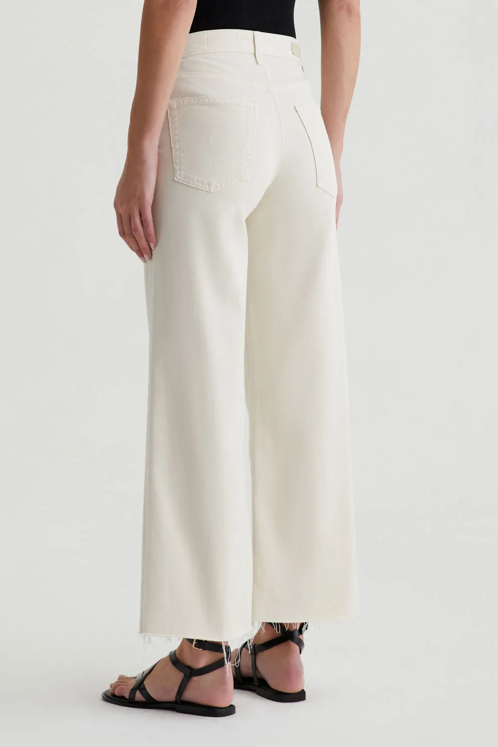 AG Saige Wide Leg Crop Denim in Opal Stone