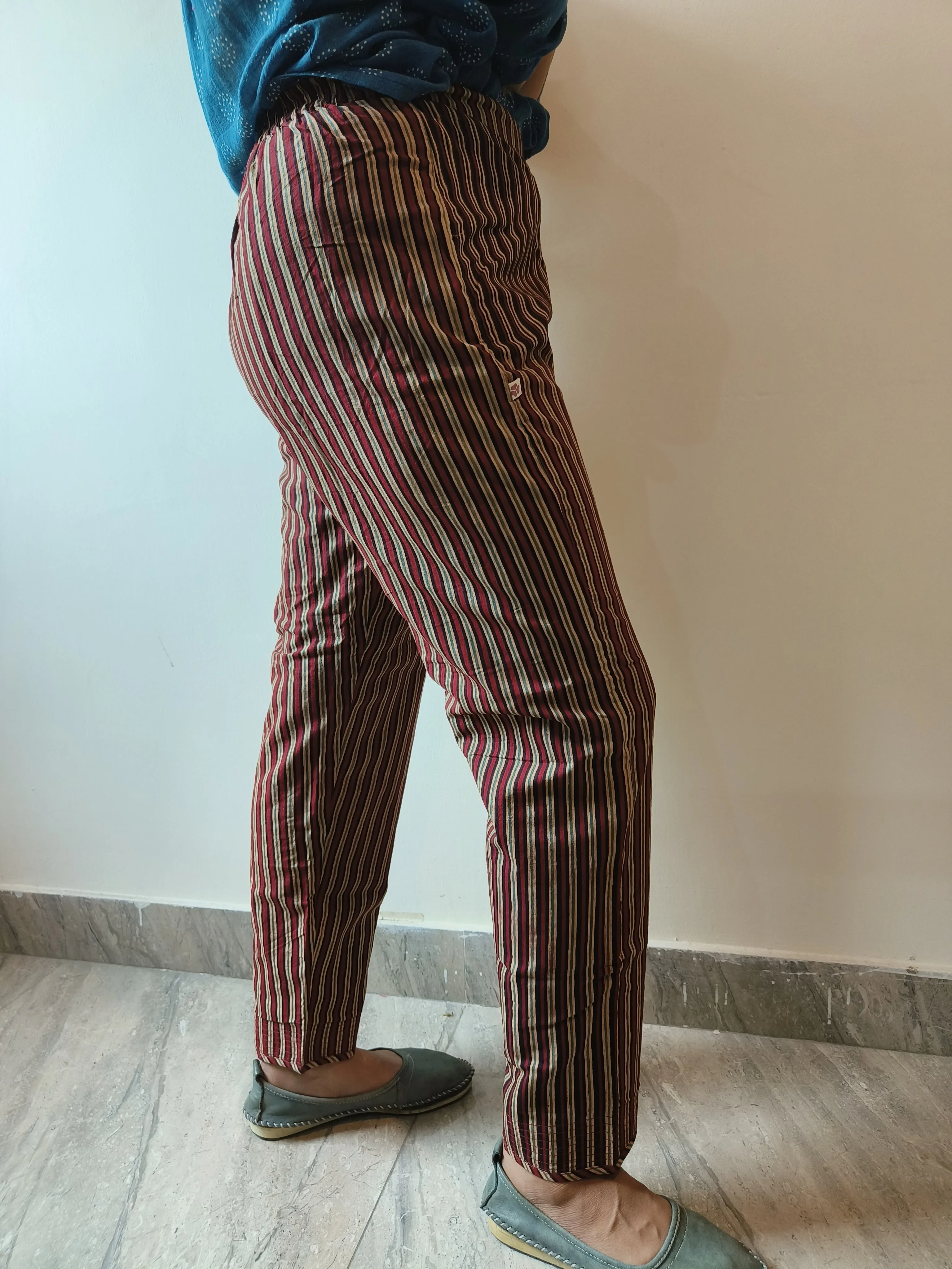 Ajrakh Stripe Slim Pants