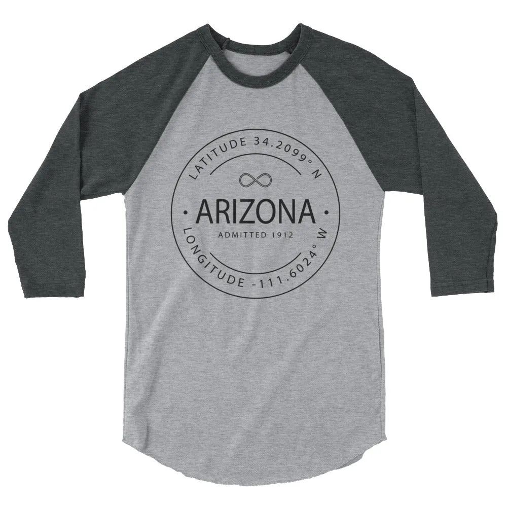 Arizona - 3/4 Sleeve Raglan Shirt - Latitude & Longitude