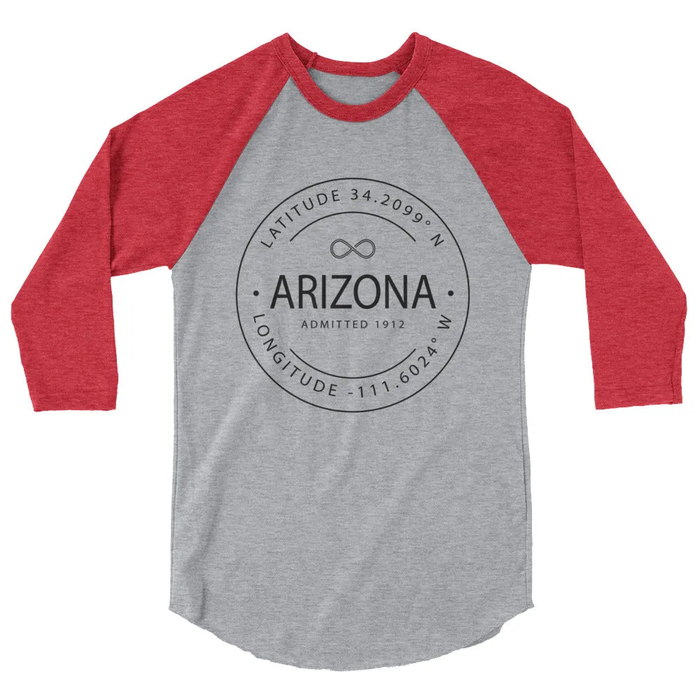 Arizona - 3/4 Sleeve Raglan Shirt - Latitude & Longitude