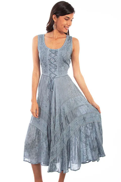 Ash Gray Lace Front Sleeveless Dress for Country Girls at Bourbon Cowgirl