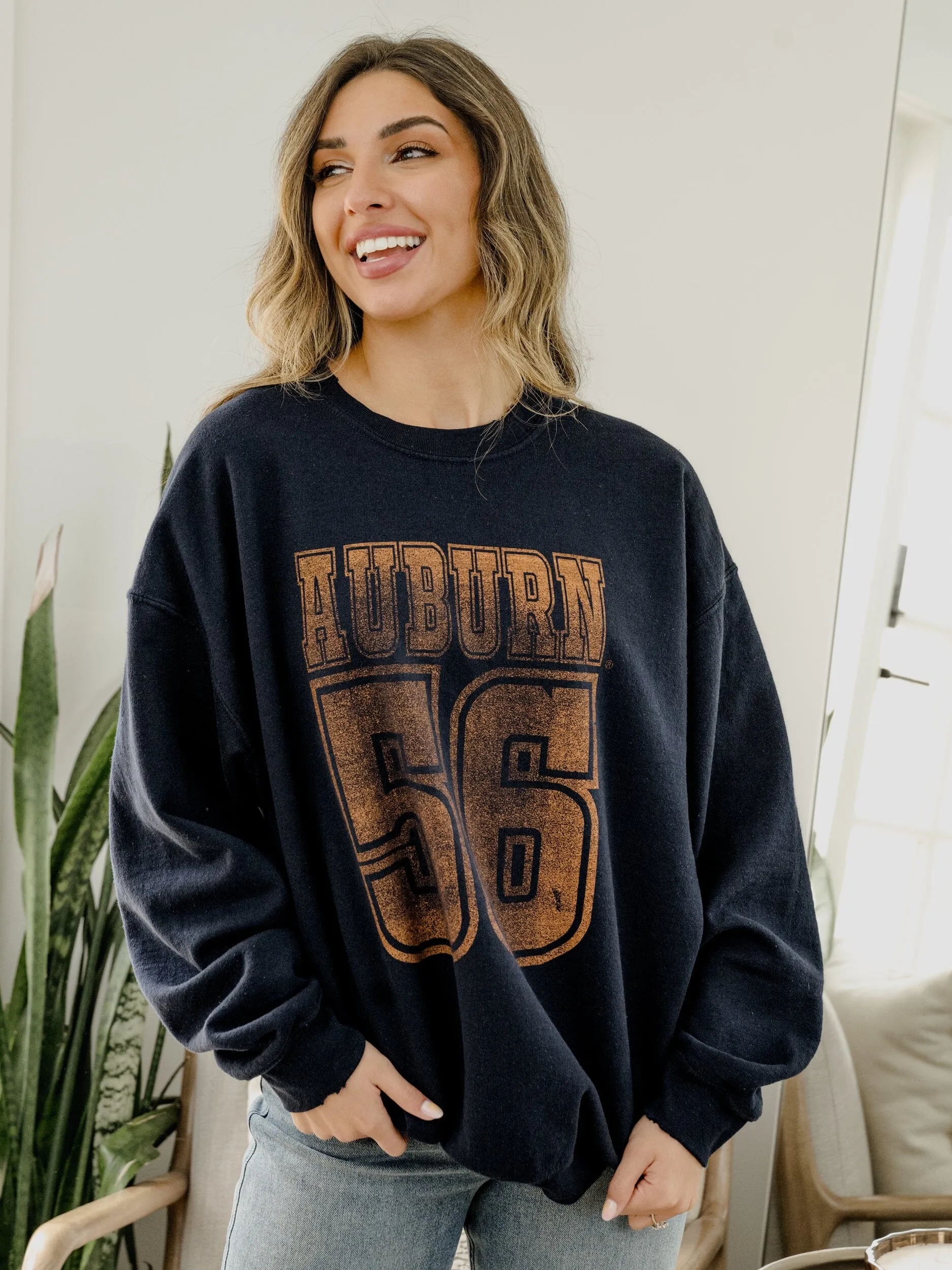 Auburn Tigers Player Navy Thrifted Sweatshirt