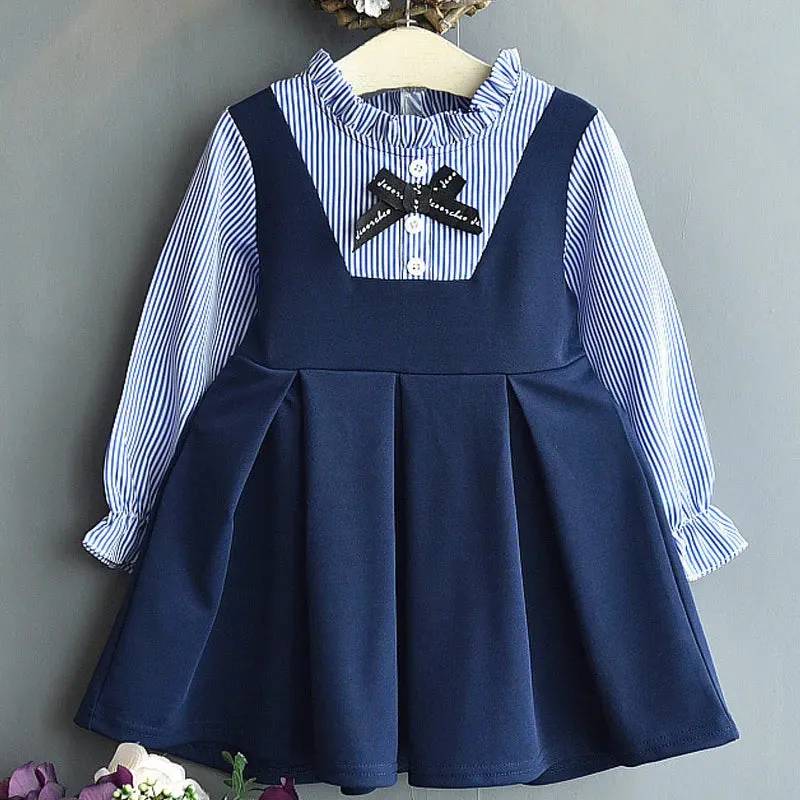 Baby Girl Plaid Shirt Bow Dress Outfit