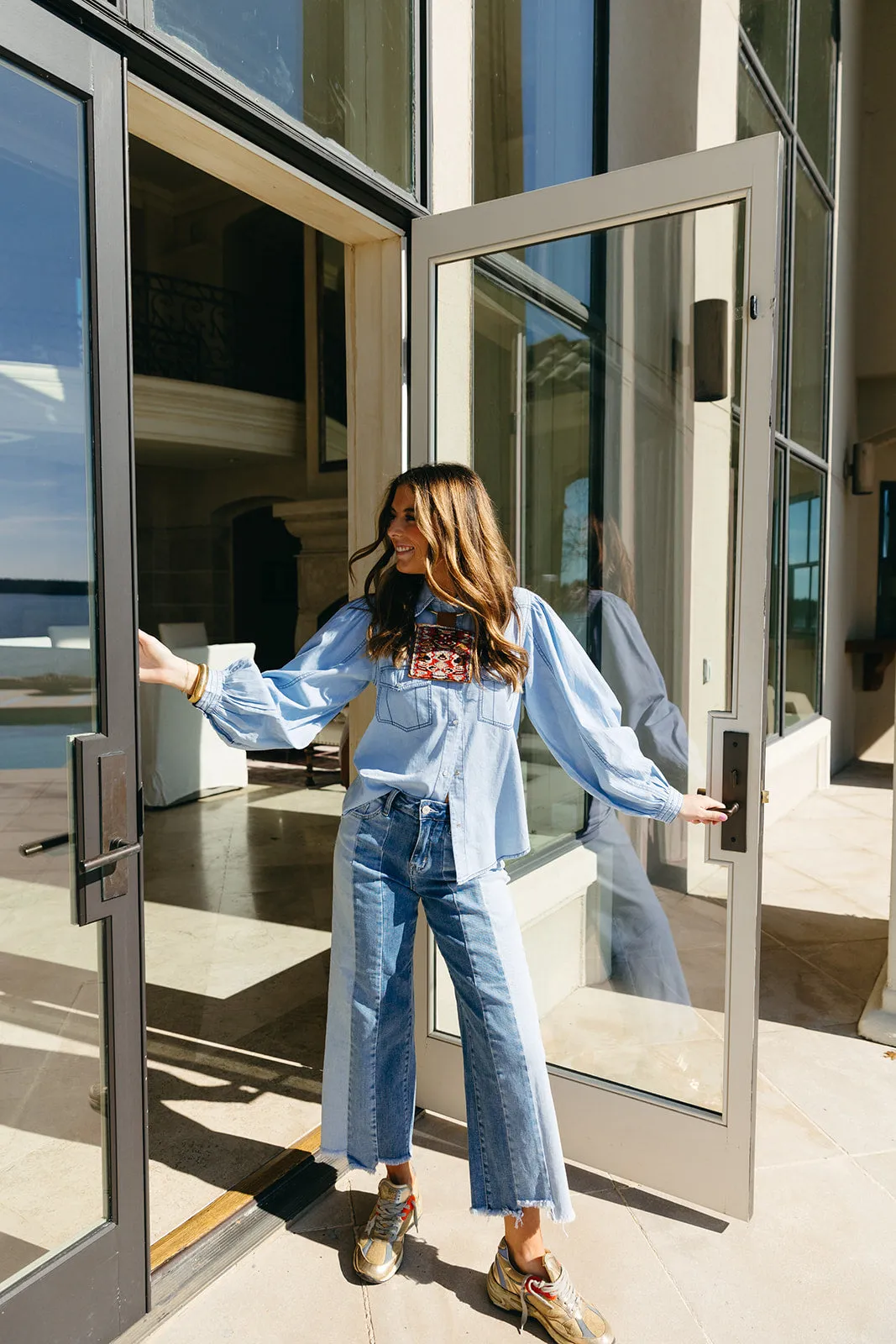 Bailey Denim Top - Blue Wash