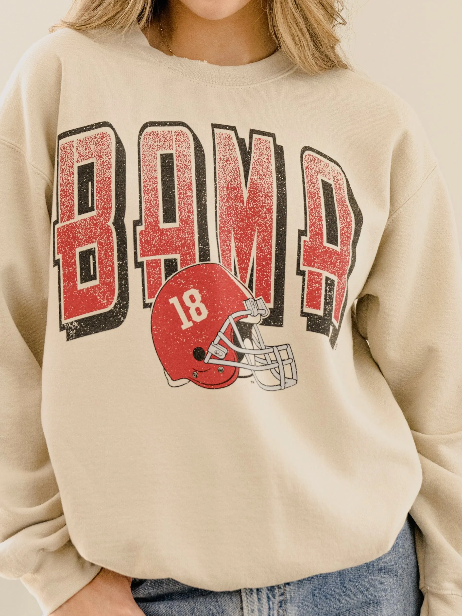 Bama Helmet Fade Sand Thrifted Sweatshirt