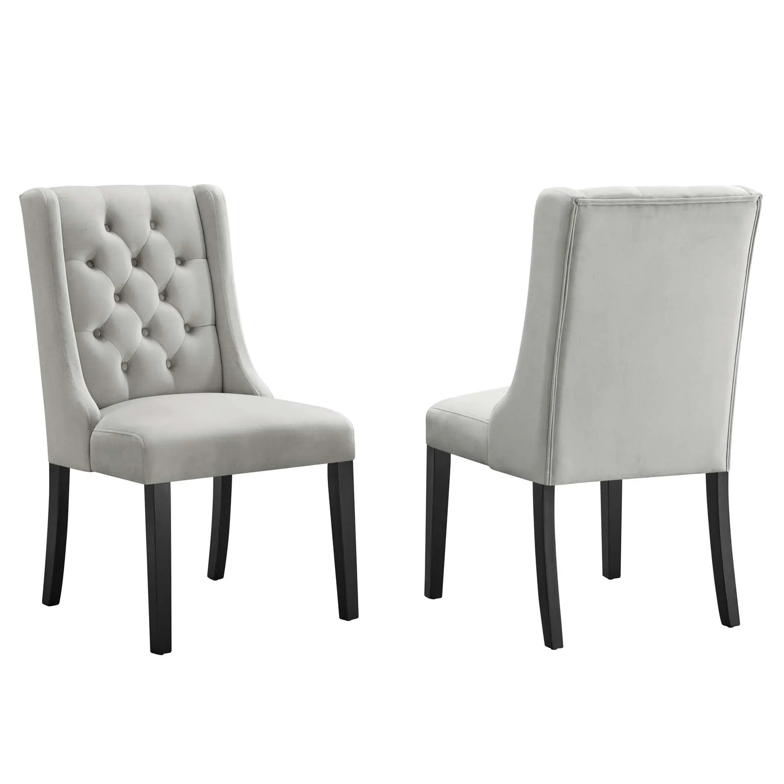 Baronet Performance Velvet Dining Chairs - Set of 2 By Modway - EEI-5013 - Light Gray