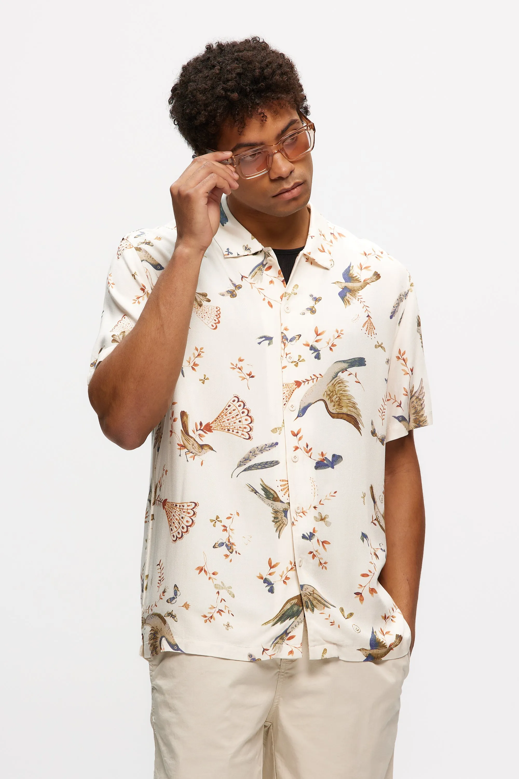 BEACH SHIRT 2.0 IN BIRDS PRINT