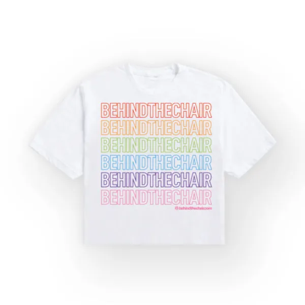 Behindthechair Repeating Logo Cropped T-Shirt