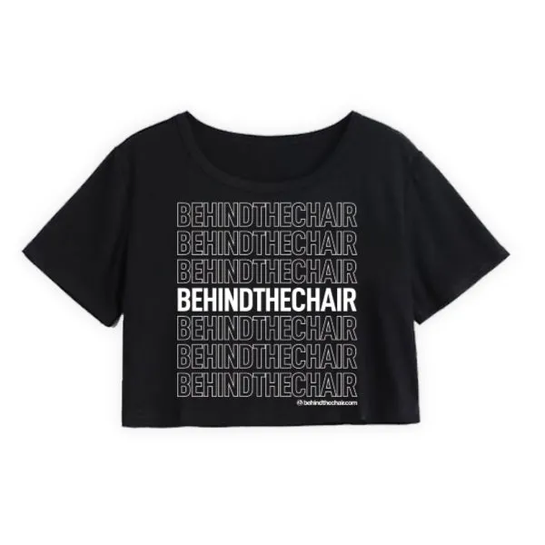 Behindthechair Repeating Logo Cropped T-Shirt