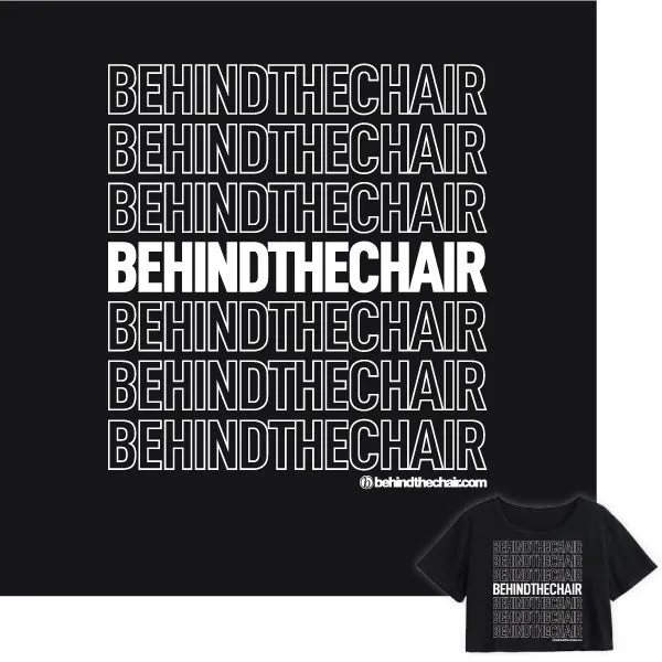 Behindthechair Repeating Logo Cropped T-Shirt