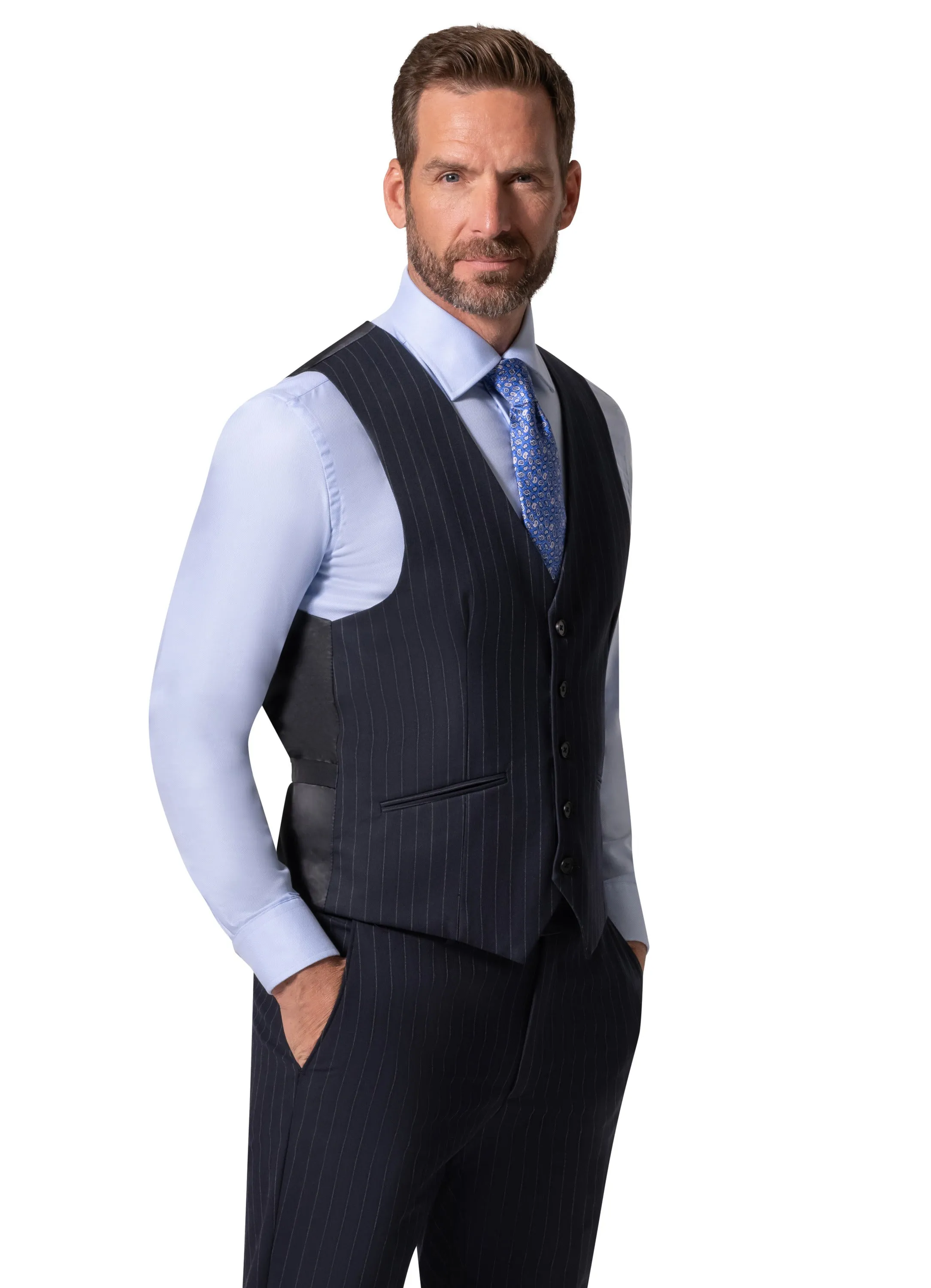 Berragamo BP04K-E32 3PC Slim Suit - Navy