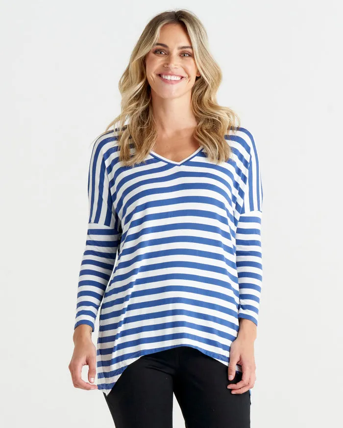 Betty Basics Geneva Tee Navy White Stripe