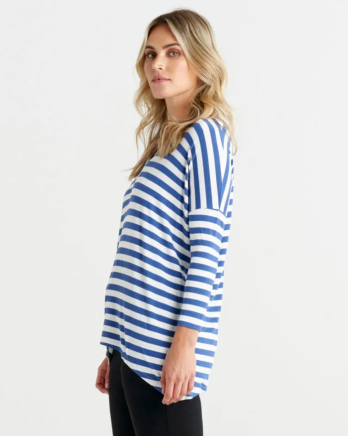 Betty Basics Geneva Tee Navy White Stripe