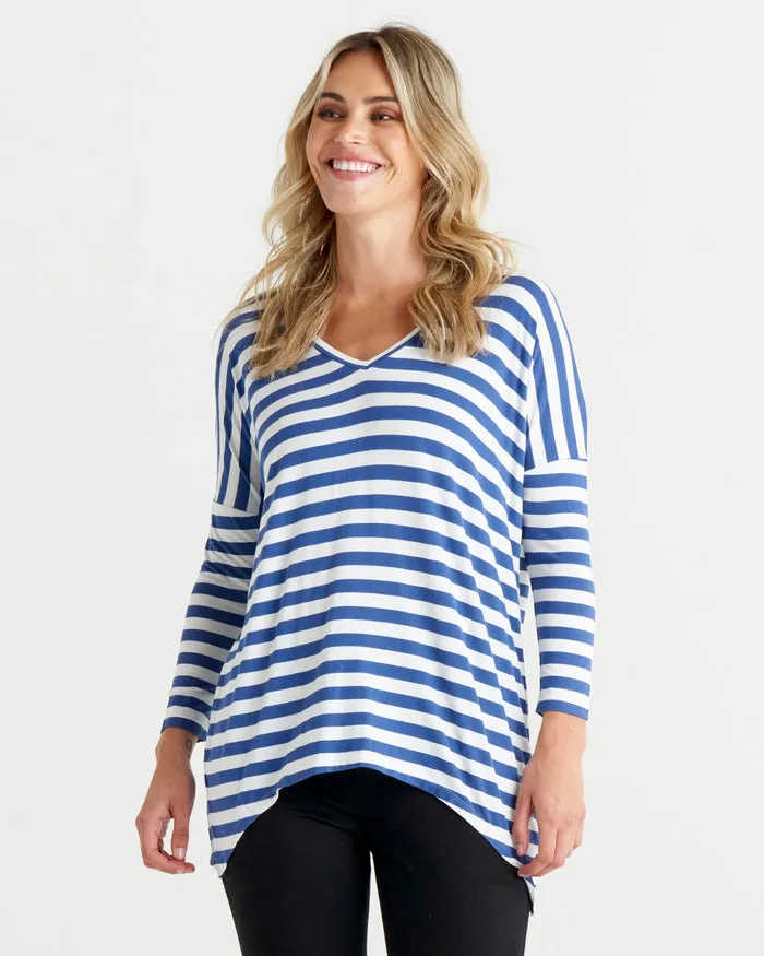 Betty Basics Geneva Tee Navy White Stripe