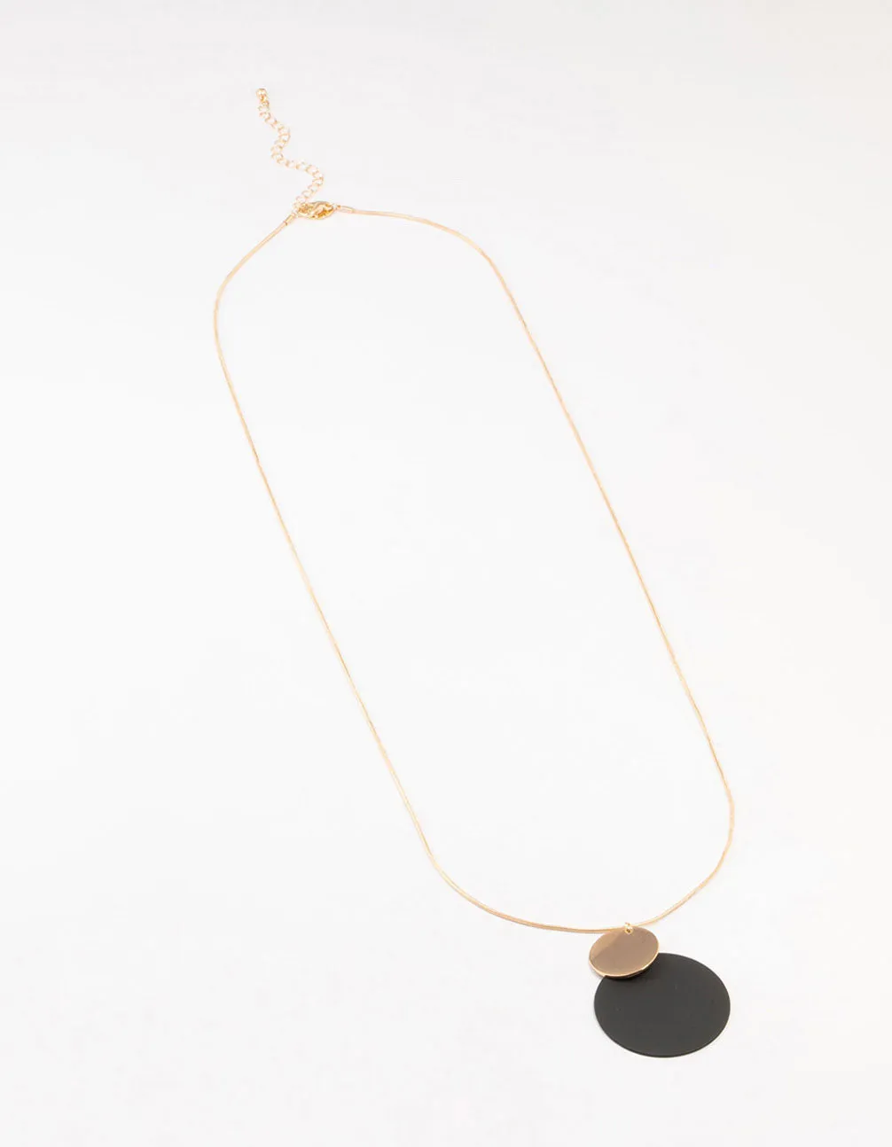 Black & Gold Layered Disc Necklace