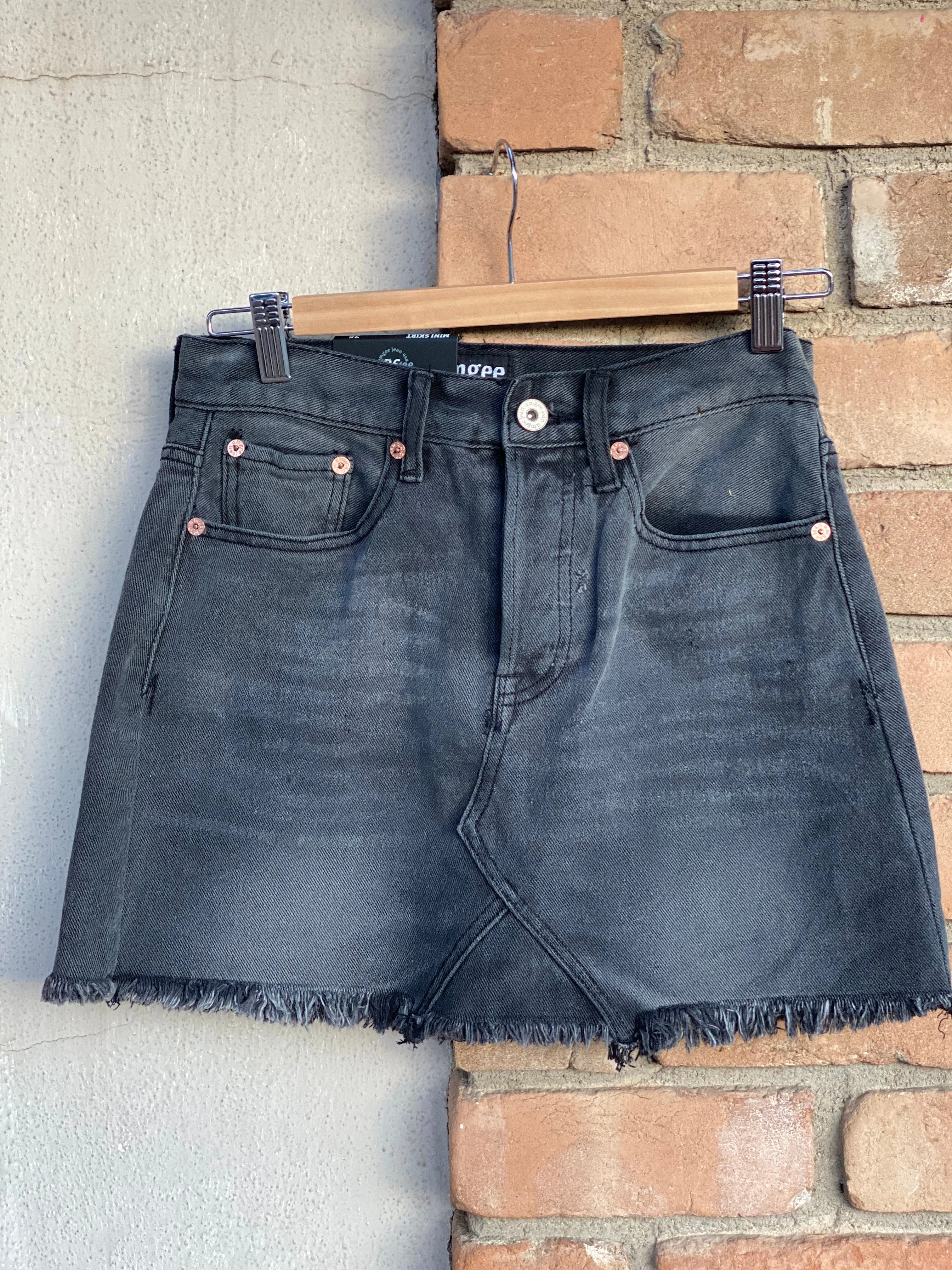 Black Denim Skirt