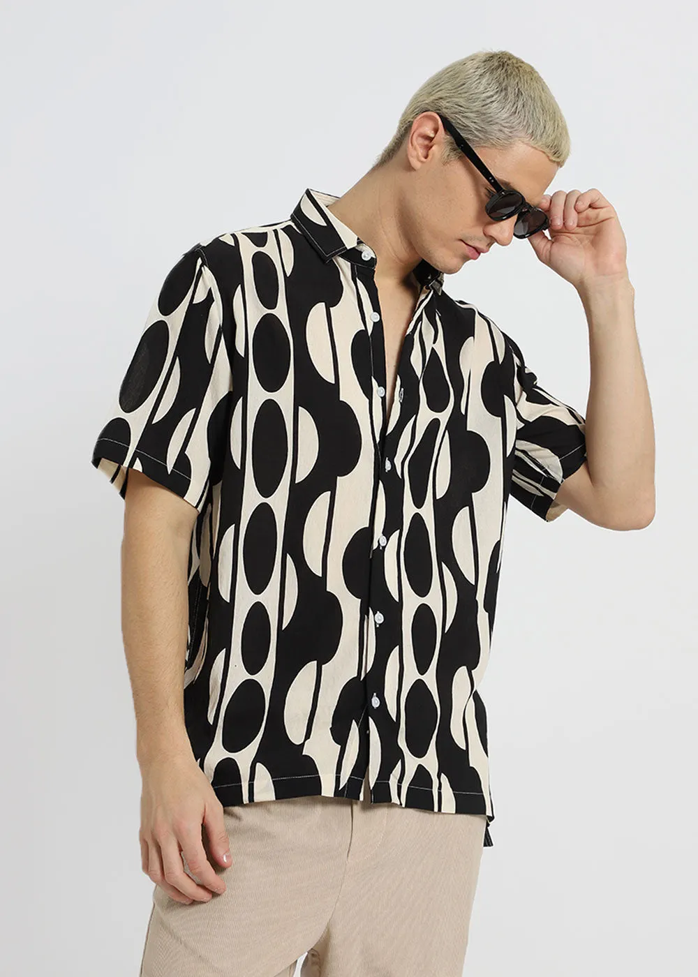 Black Geometric Printed Shirt