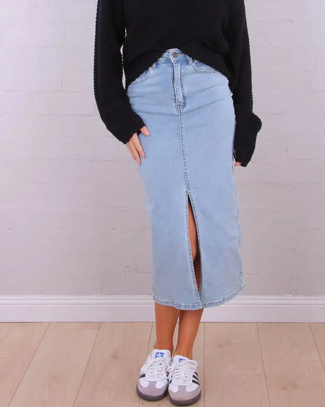 Blancca Stretch Denim Midi Skirt