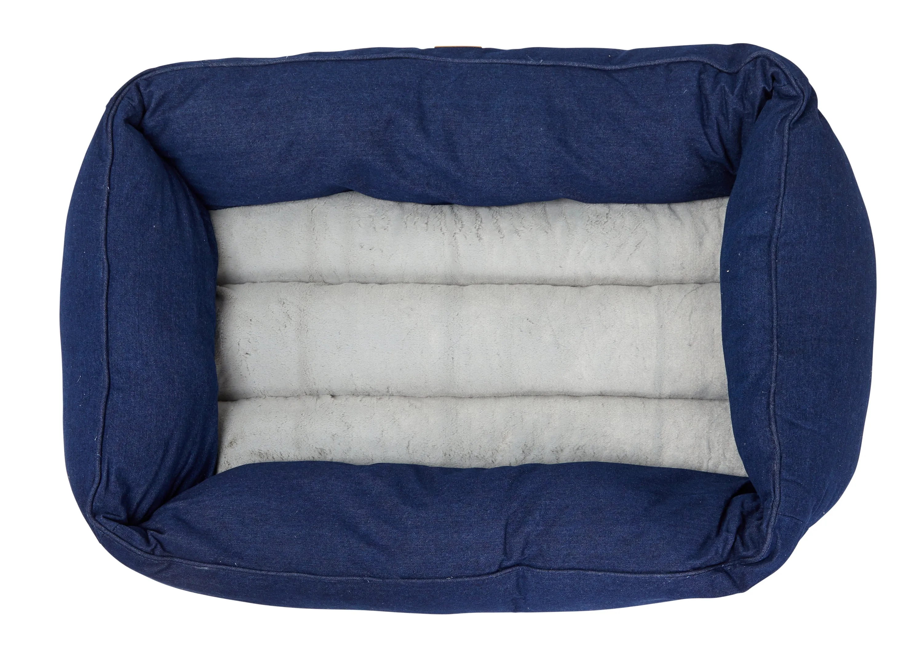 Bolster Dog Bed  - Blue Denim