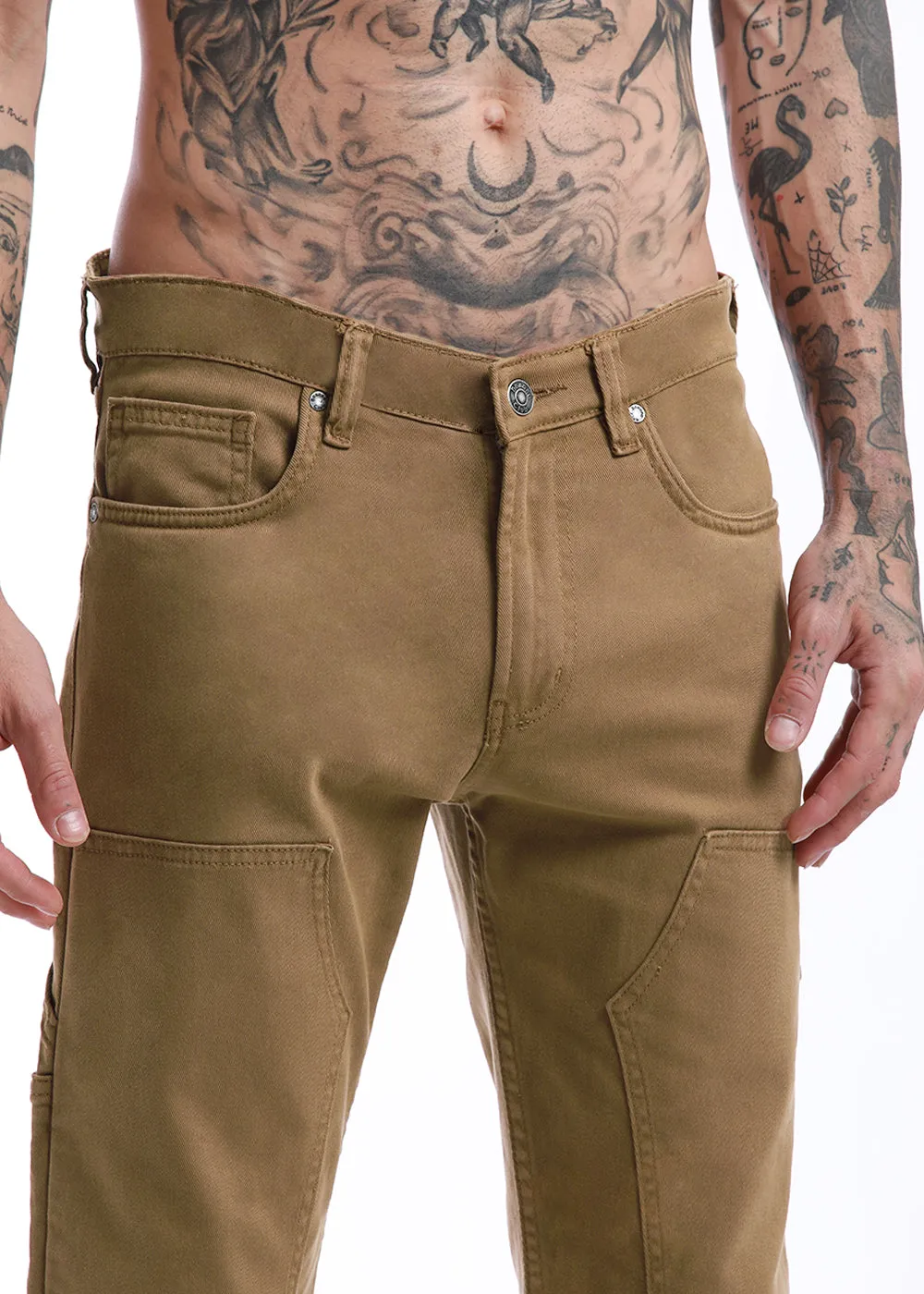 Brown cargo denim