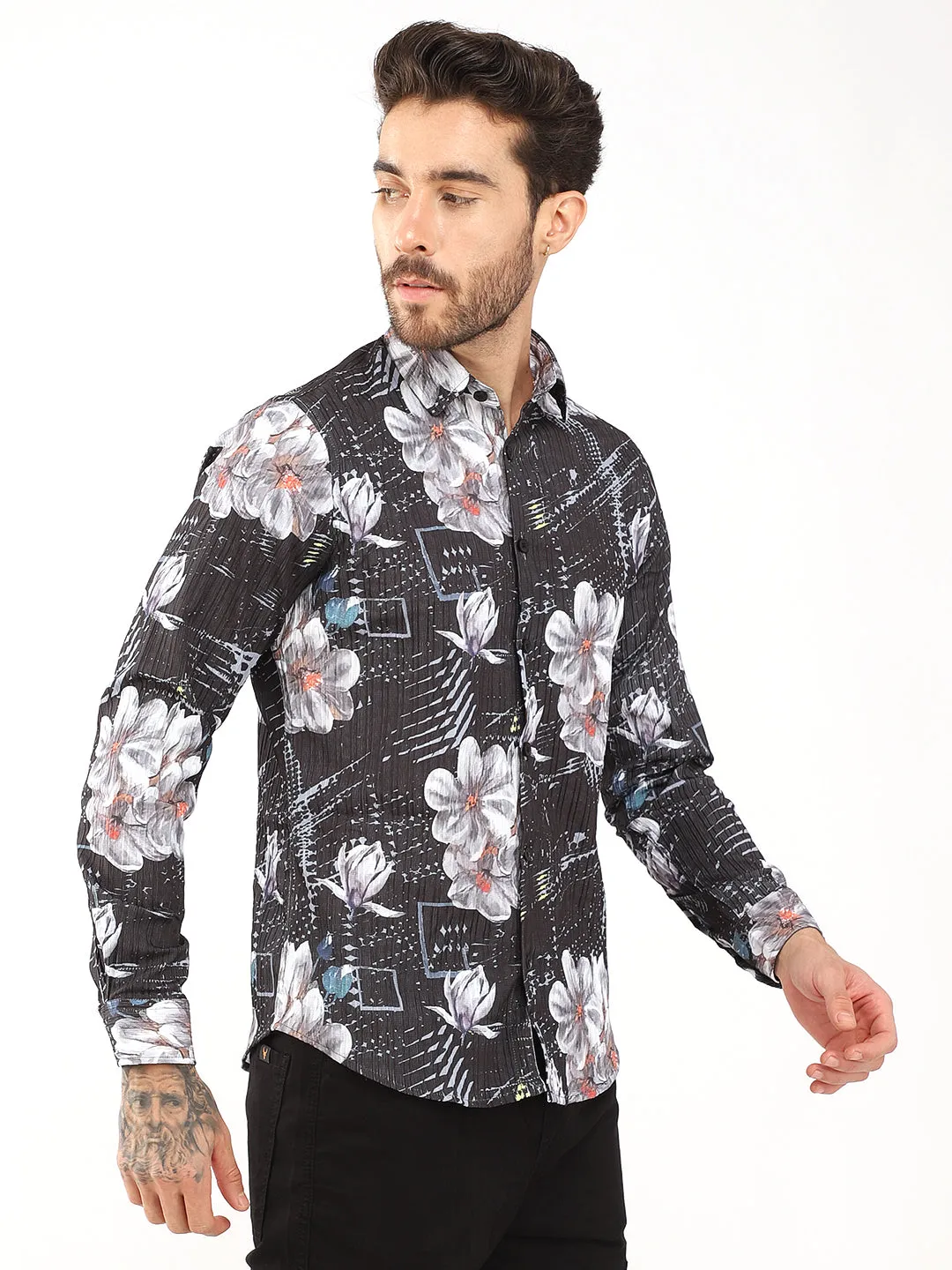 Calendula Flower Dark Grey Shirt