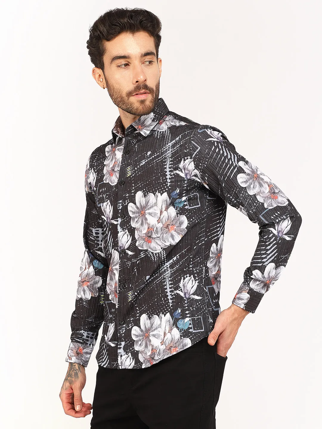 Calendula Flower Dark Grey Shirt