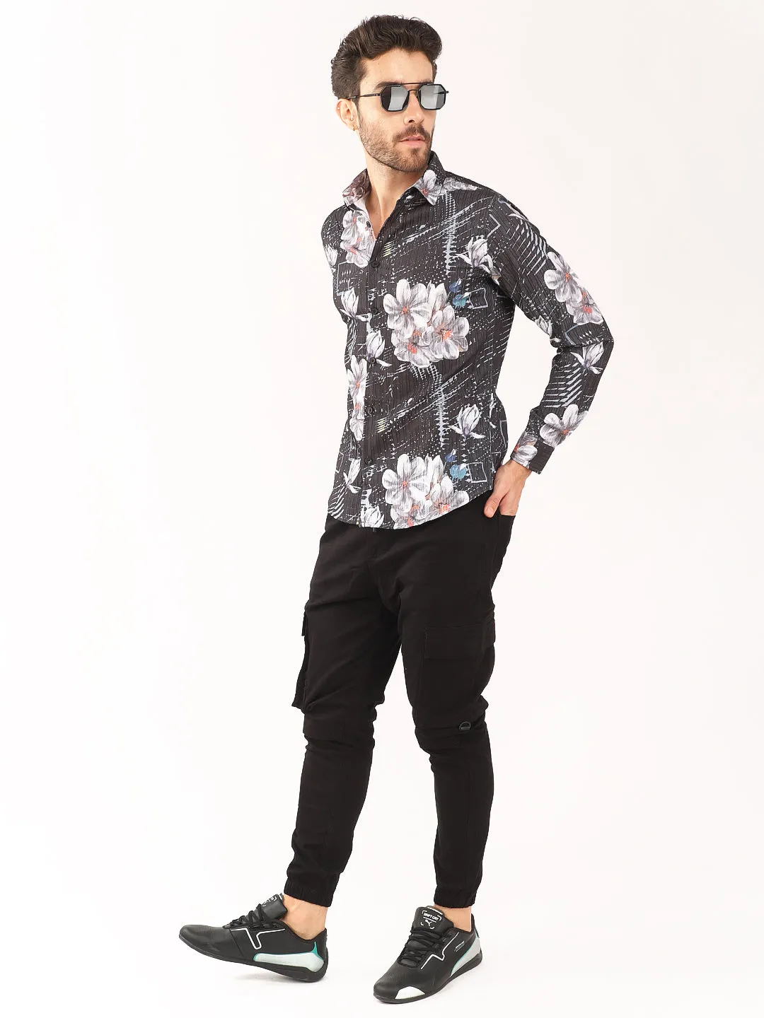 Calendula Flower Dark Grey Shirt