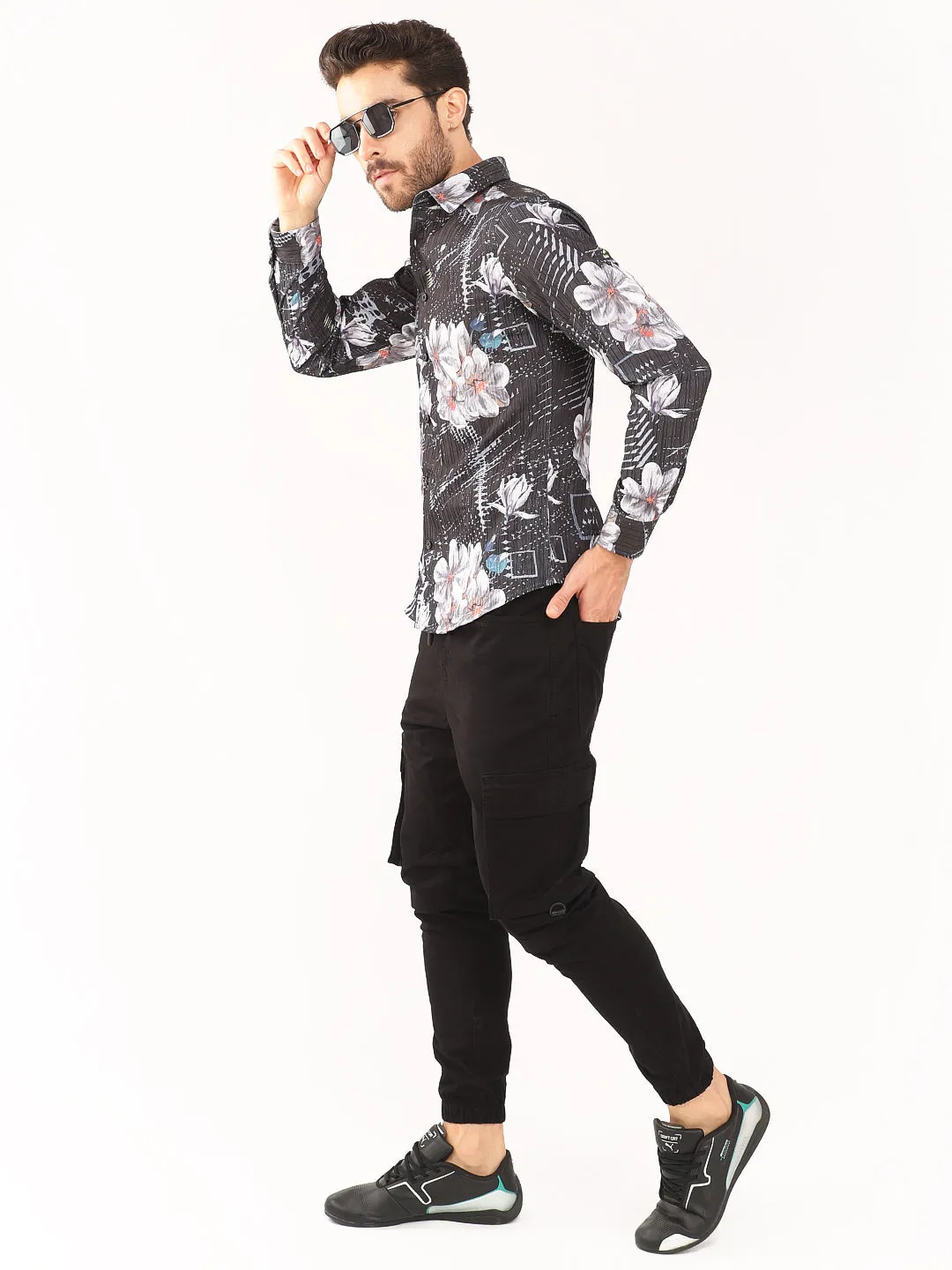 Calendula Flower Dark Grey Shirt