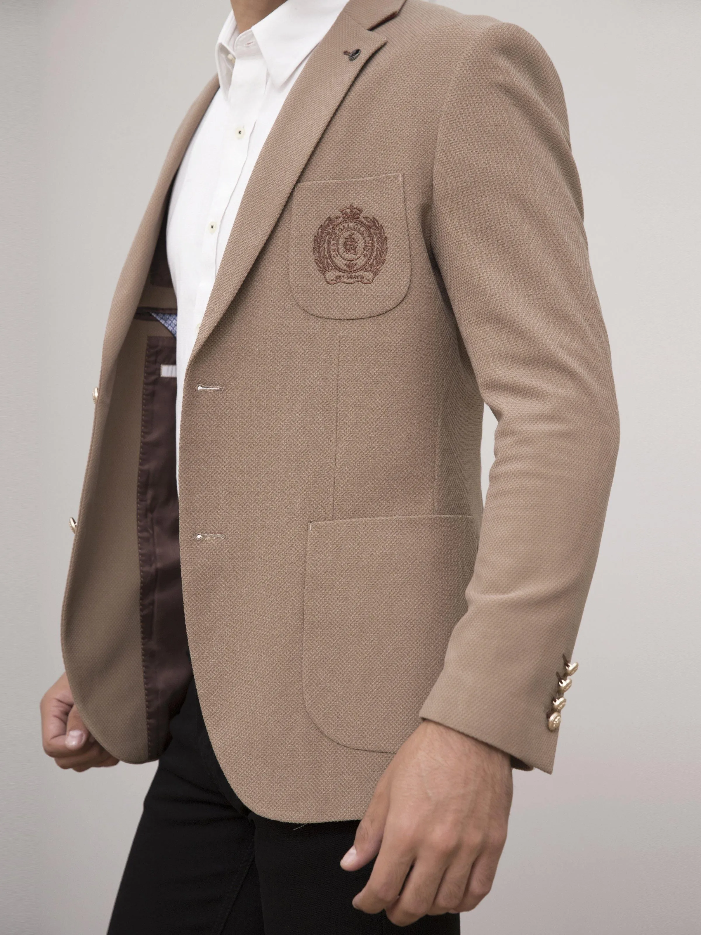 CASUAL COAT SLIM FIT LIGHT BROWN