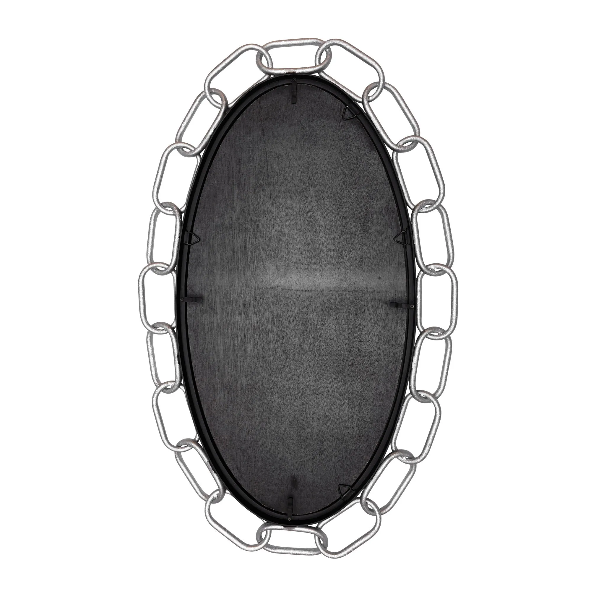 Chains of Love 444MI24MBTS 24-Inch Oval Mirror - Matte Black/Textured Silver