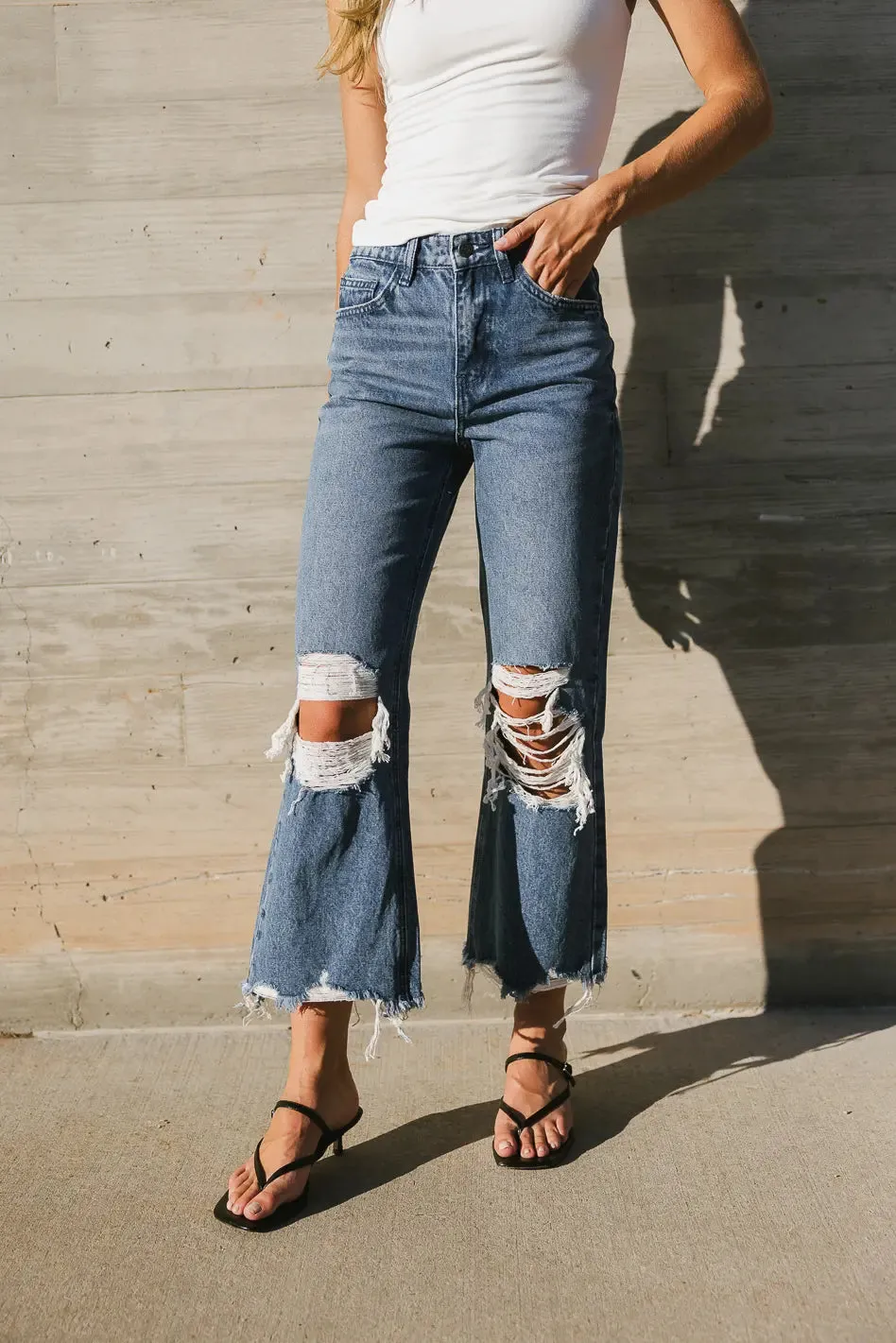 Charlie Distressed Jeans in Medium Wash - FINAL SALE