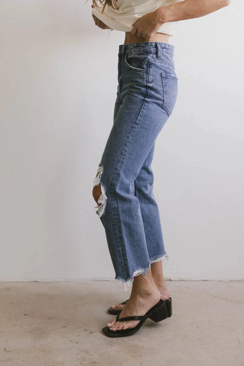 Charlie Distressed Jeans in Medium Wash - FINAL SALE