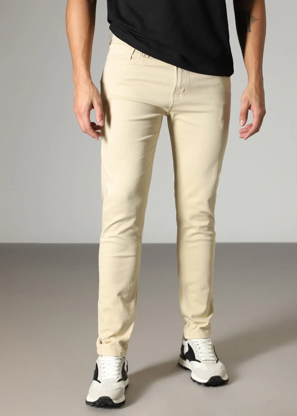 Cream Ankle Slim Fit Denim