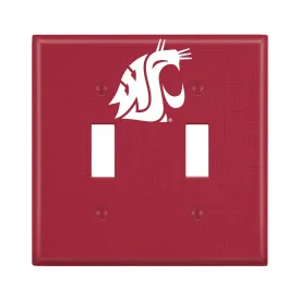 Crimson WSU Double Light Switch Cover