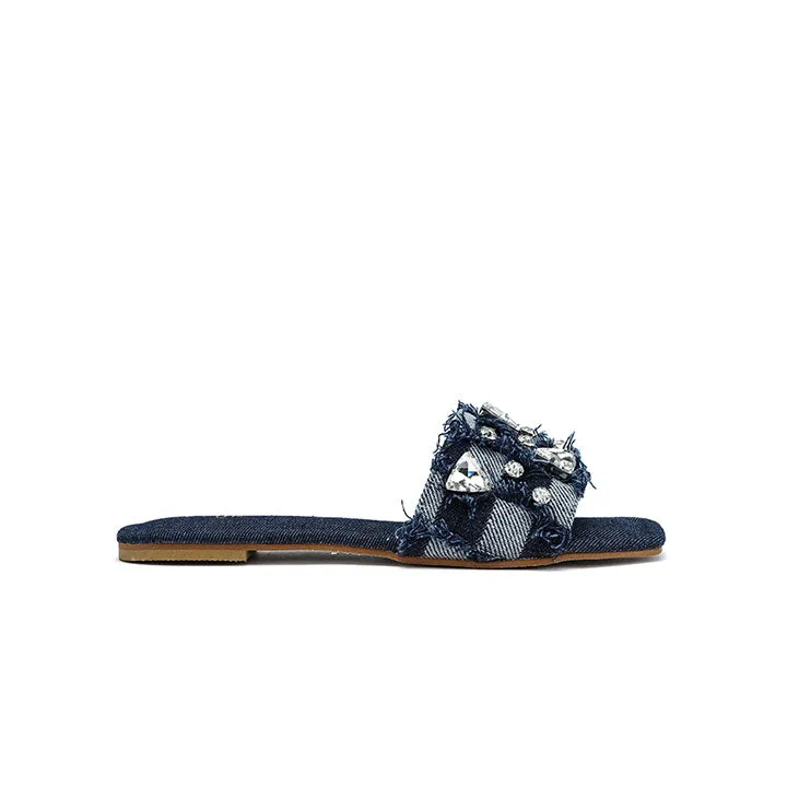 Crystal Embellished Denim Sandal MY 311