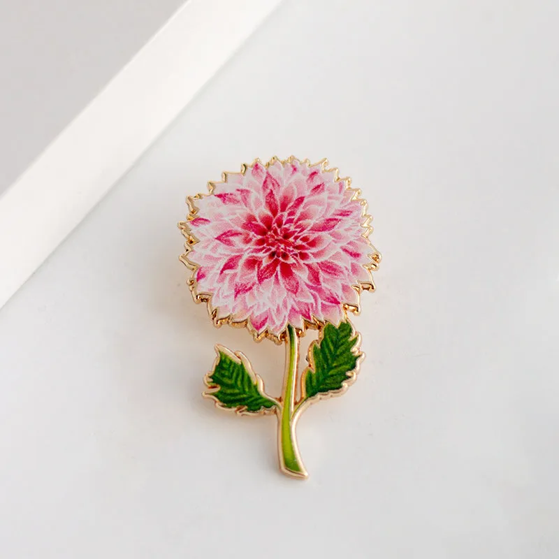 Dahlia (Pink) Floral Enamel Pin