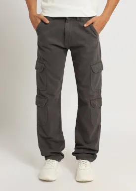 Dark Gray Double Pocket Cargo Denim