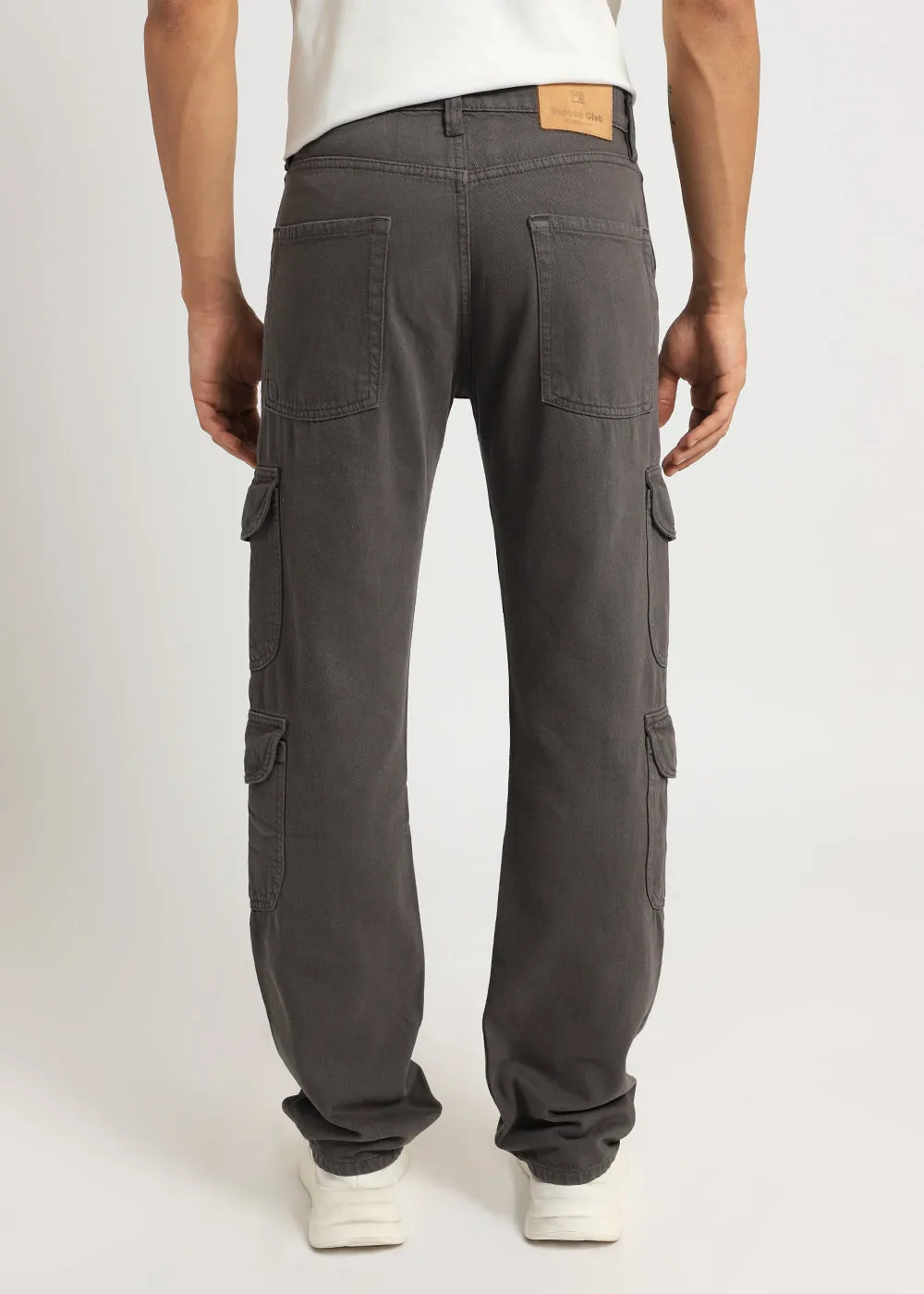 Dark Gray Double Pocket Cargo Denim